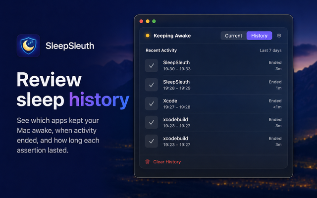 AgentStreak showing pinned apps that it keeps awake intentionally